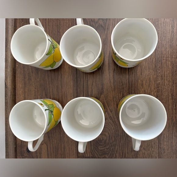 VTG A Lorrie Design Lemons, Flower, Bee Coffee Tea Kitchen Mugs (Set of 6) JAPAN - Picture 6 of 6